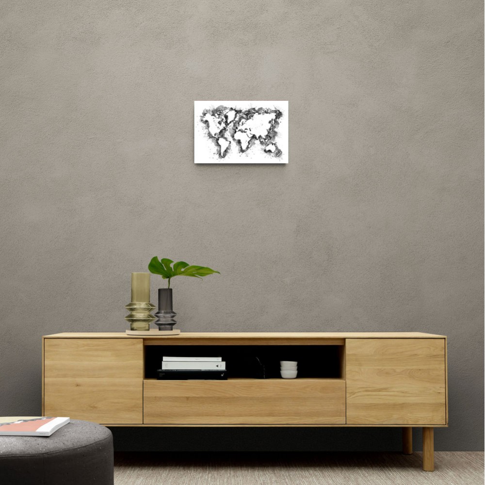 Gray Strokes World Map