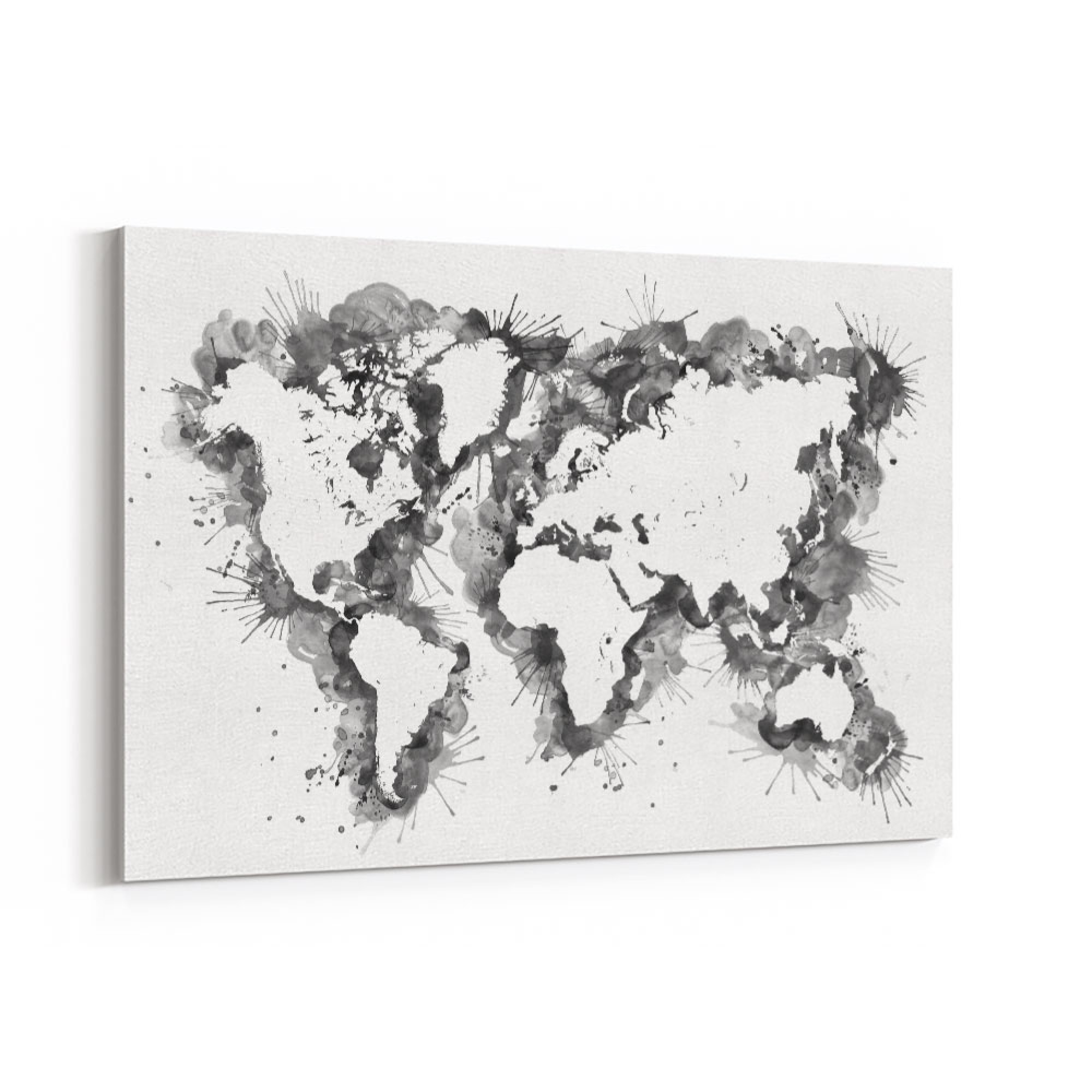 Gray strokes world map Wall Art