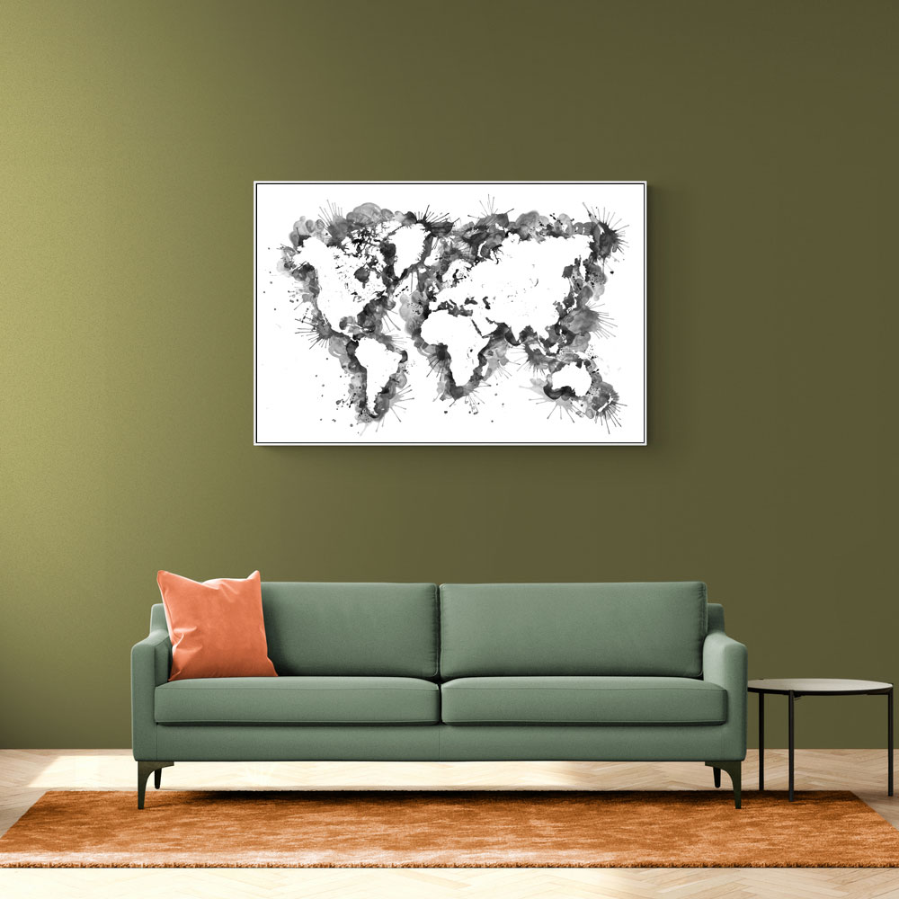 Gray Strokes World Map