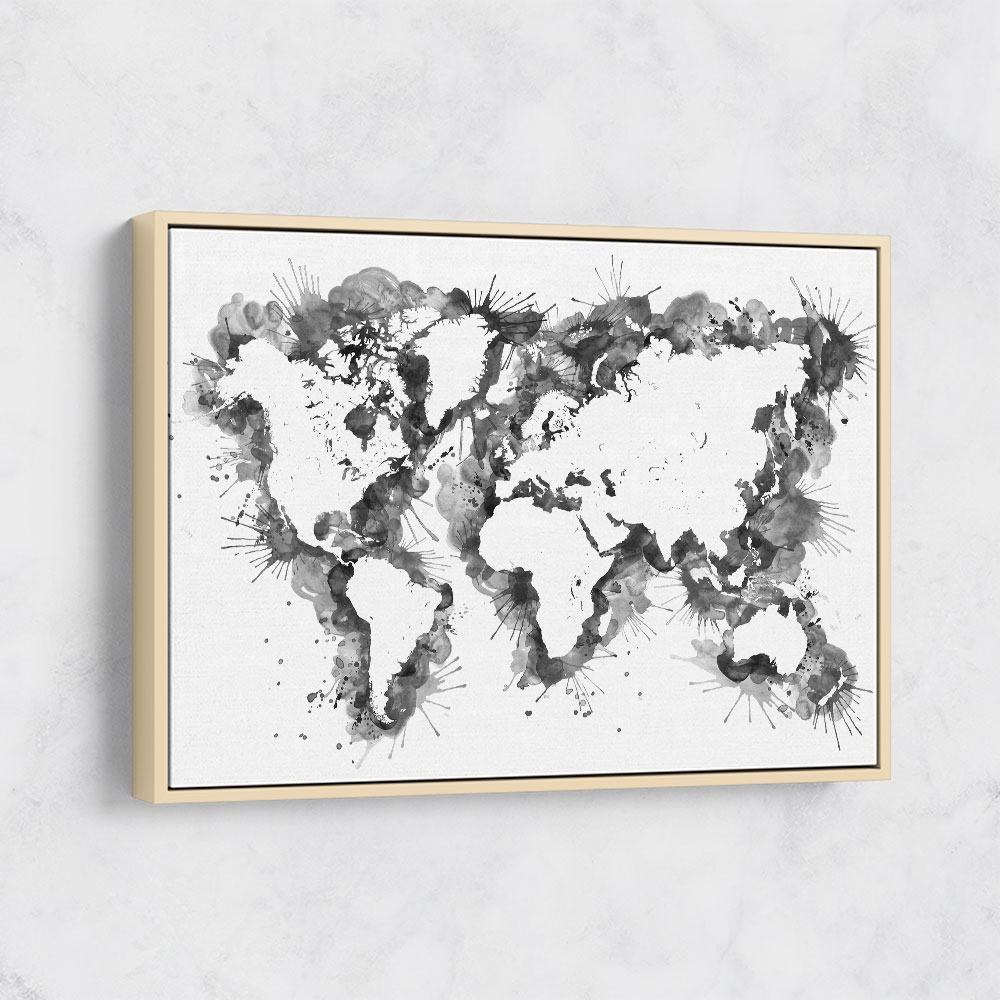 Gray Strokes World Map