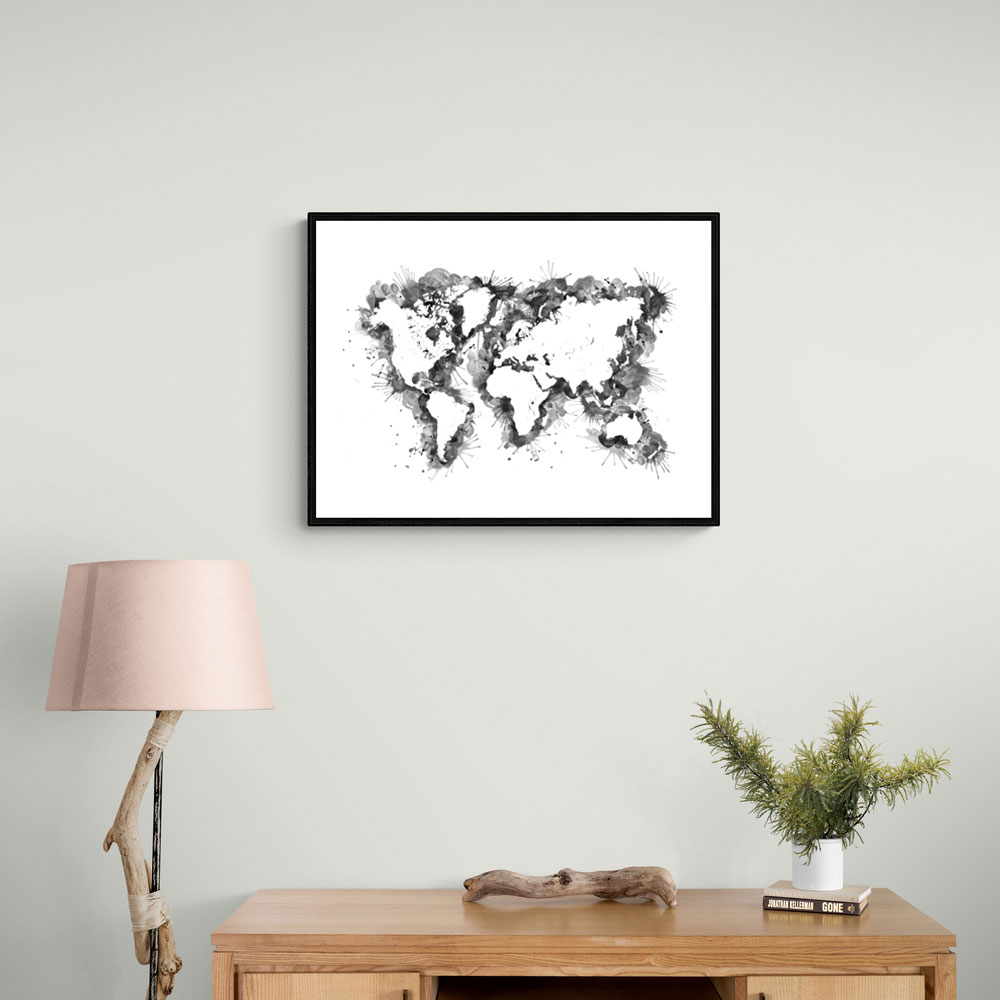 Gray Strokes World Map