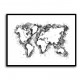 Gray Strokes World Map