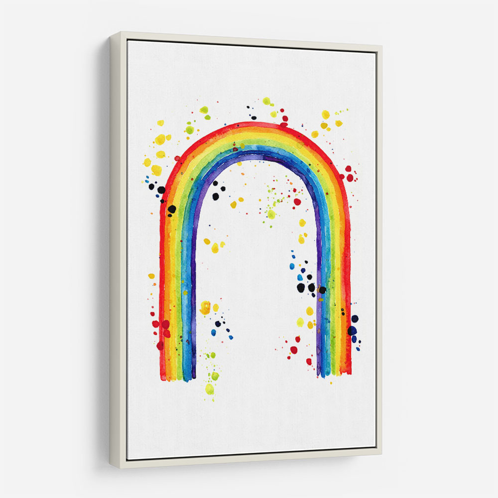 Rainbow watercolor with splatters