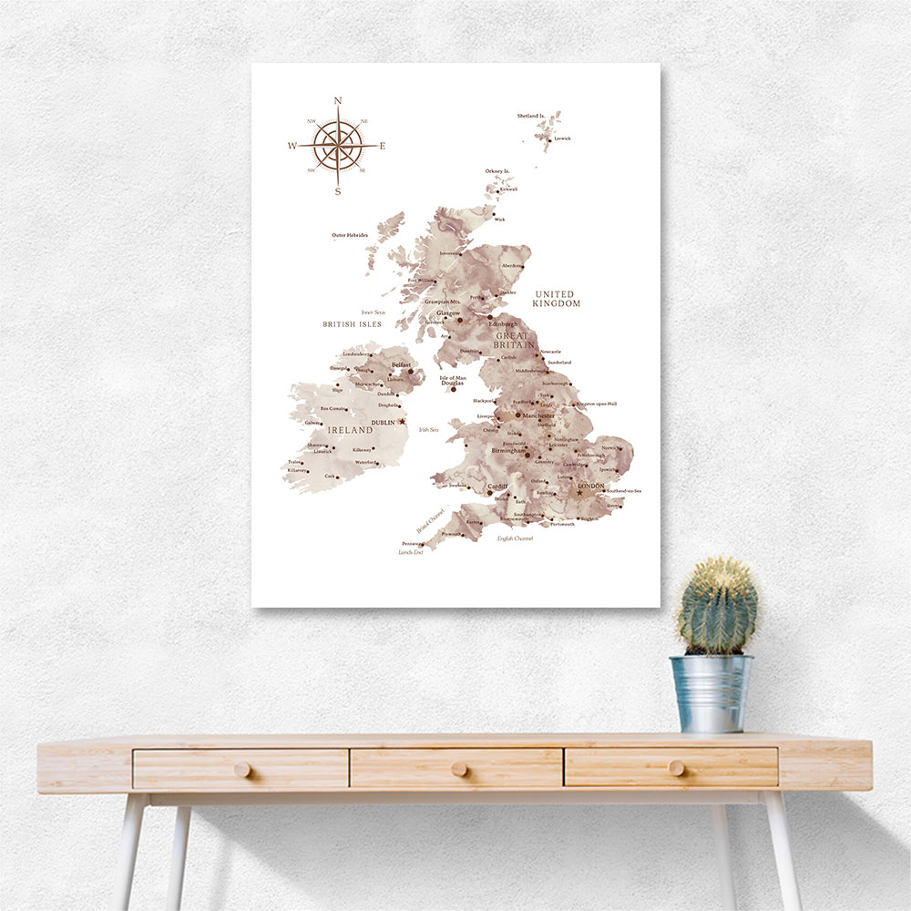 Taupe map of the United Kingdom