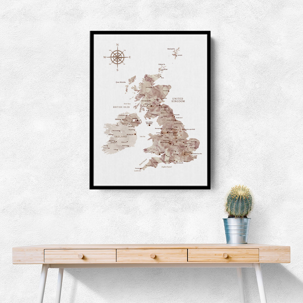 Taupe map of the United Kingdom