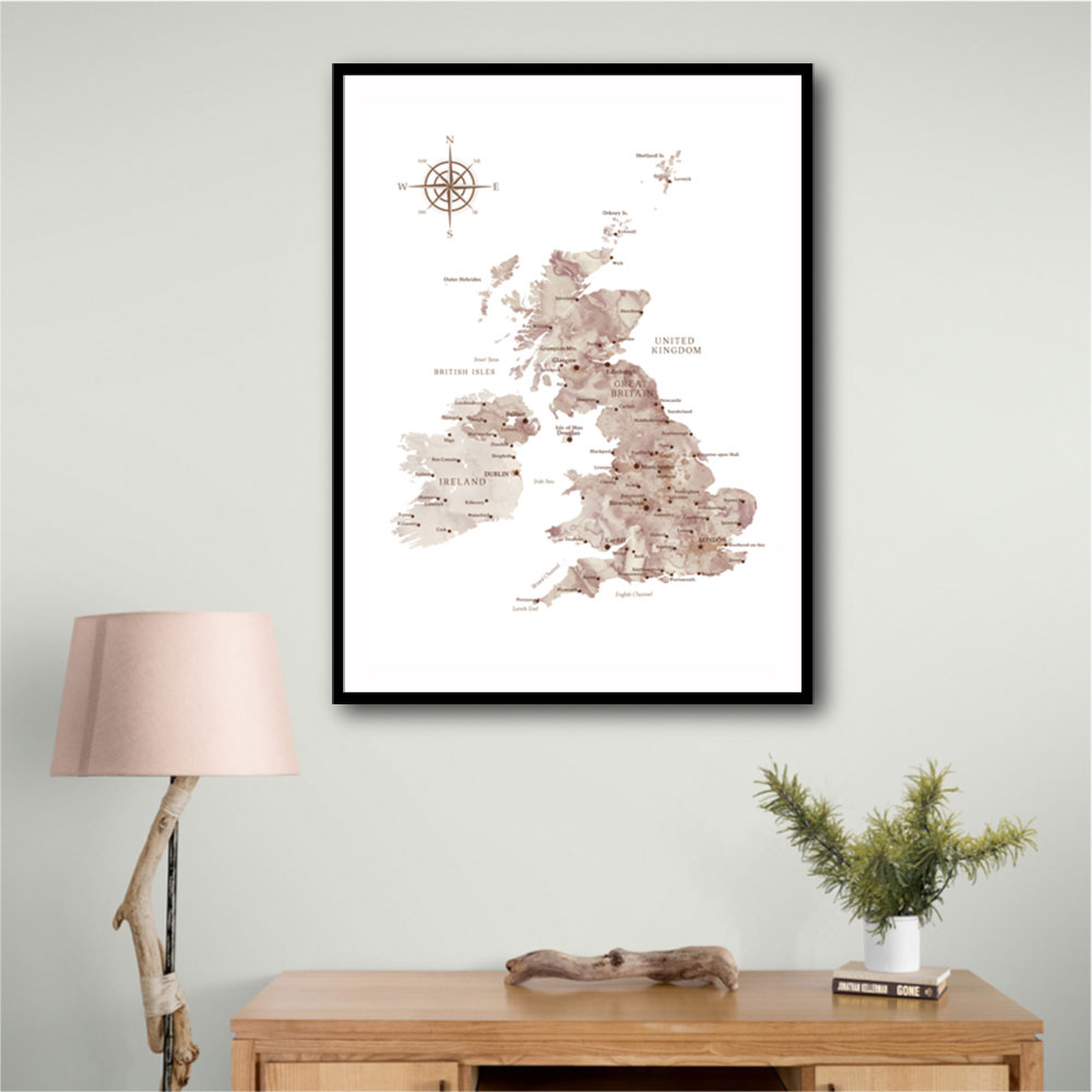 Taupe map of the United Kingdom