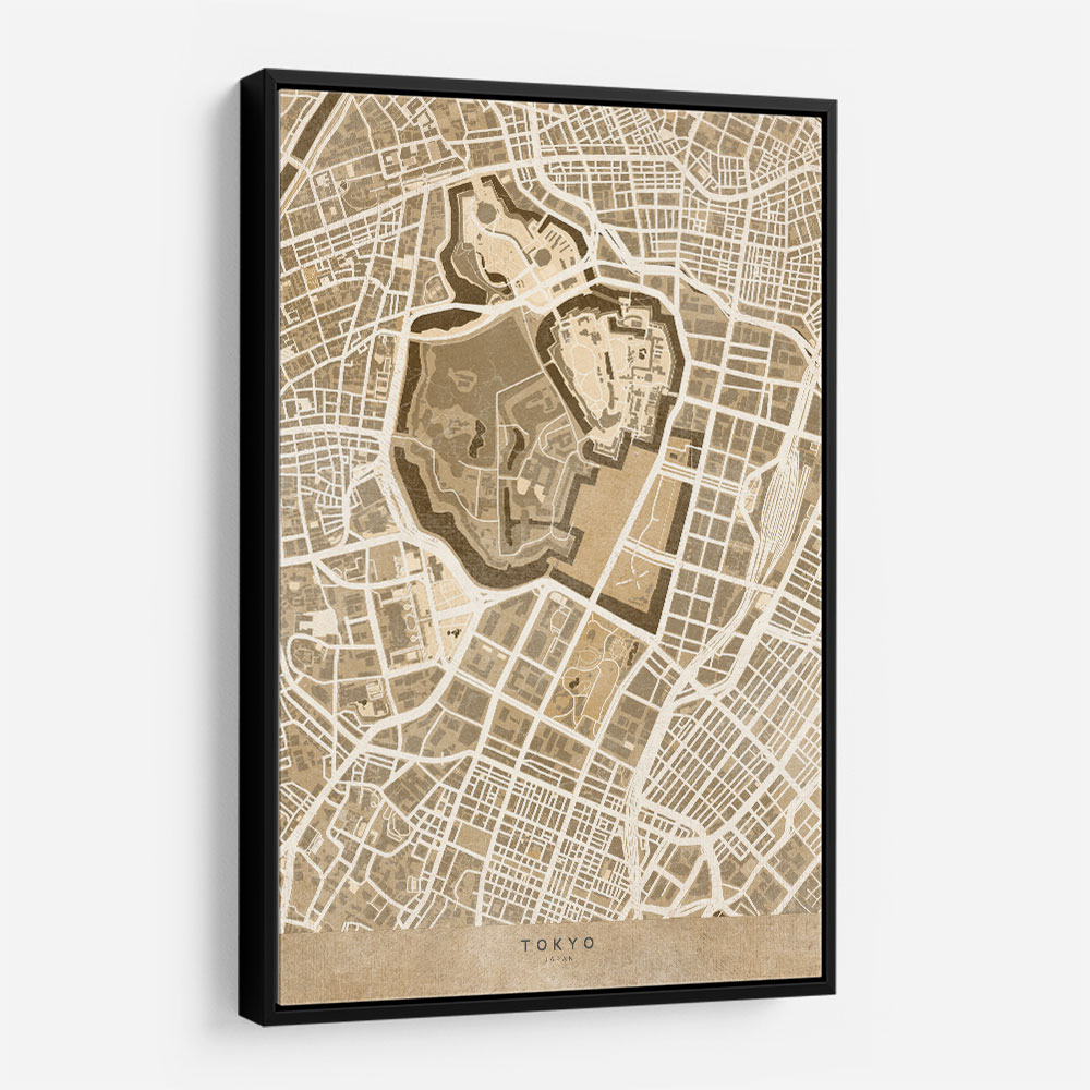 Sepia map of Tokyo