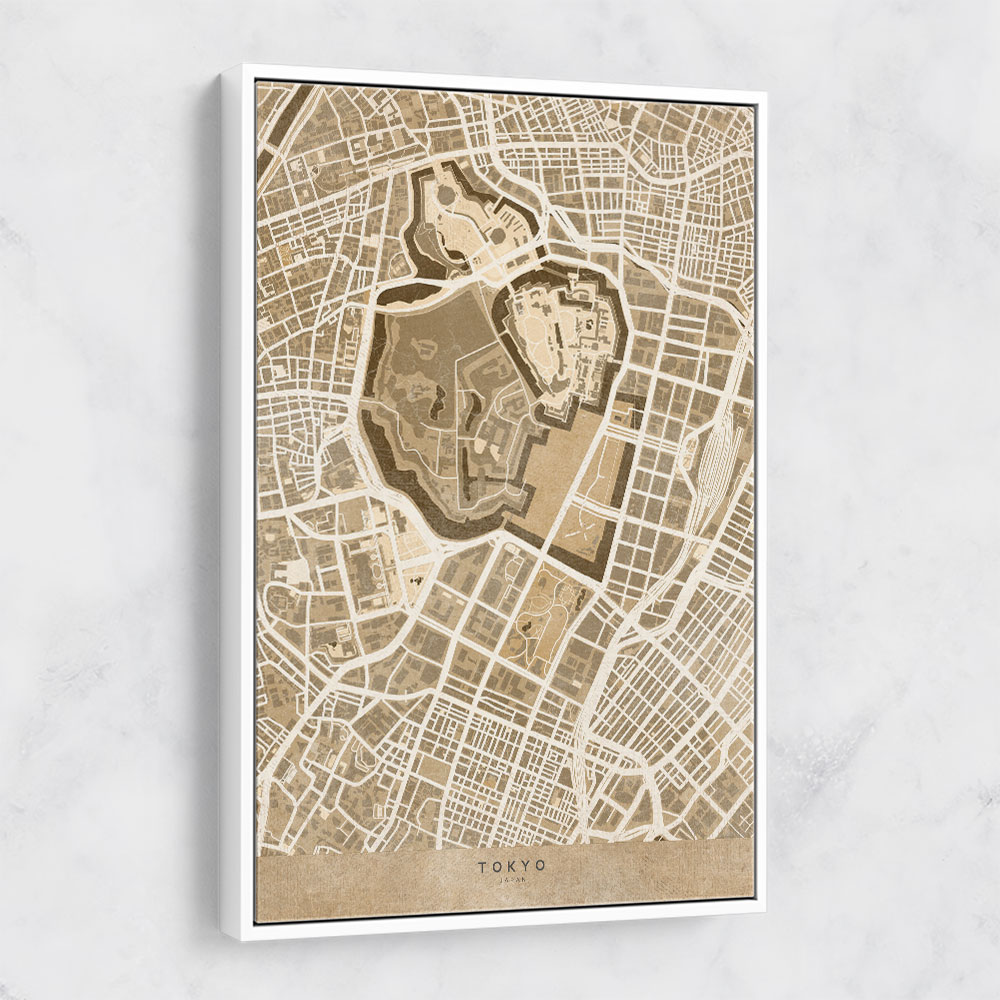 Sepia map of Tokyo