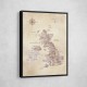 Sepia map of the United Kingdom