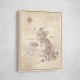 Sepia map of the United Kingdom