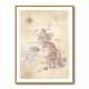 Sepia map of the United Kingdom