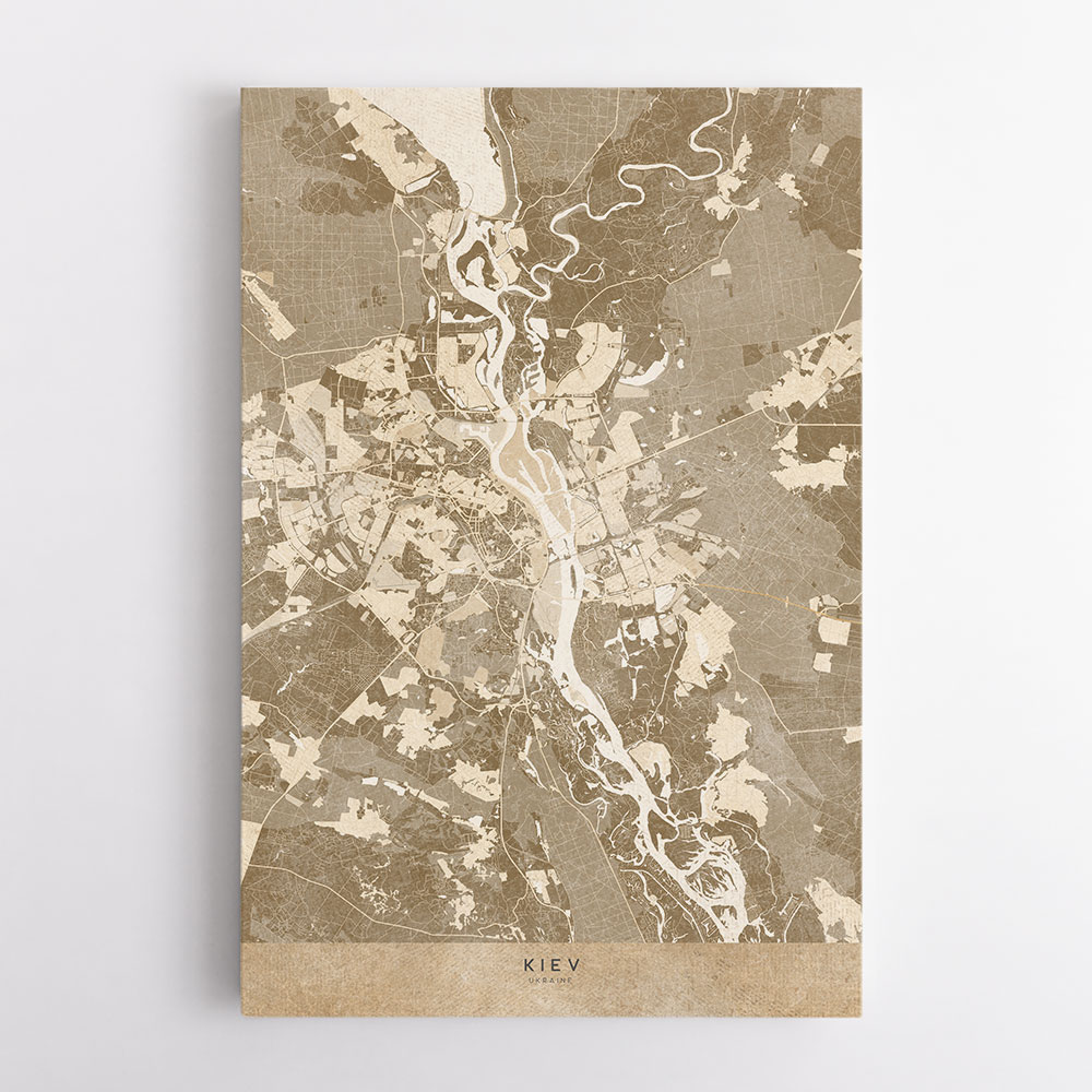 Sepia map of Kiev