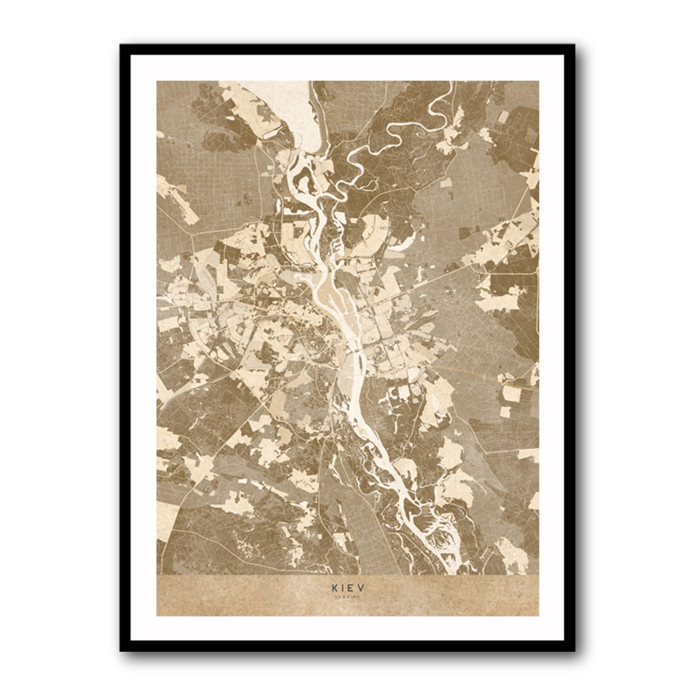 Sepia map of Kiev