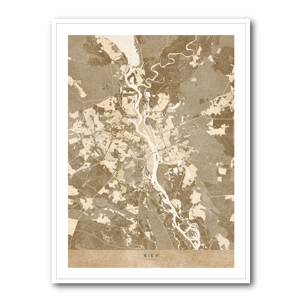 Sepia map of Kiev