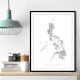 Gray Watercolor Map of Philippines