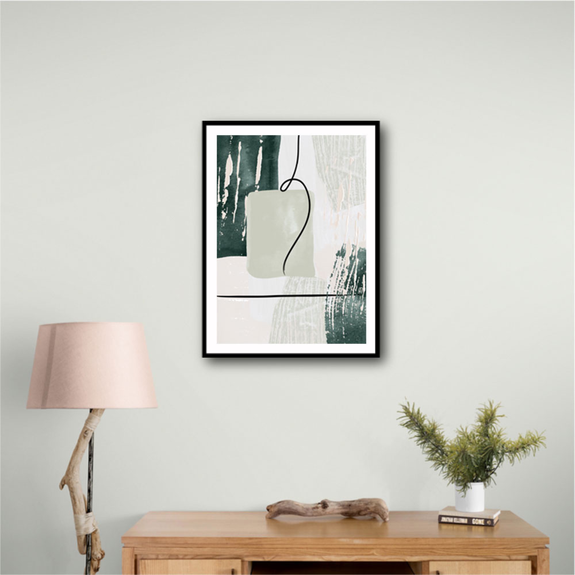 Abstract Shapes in Green 3 Wall Art