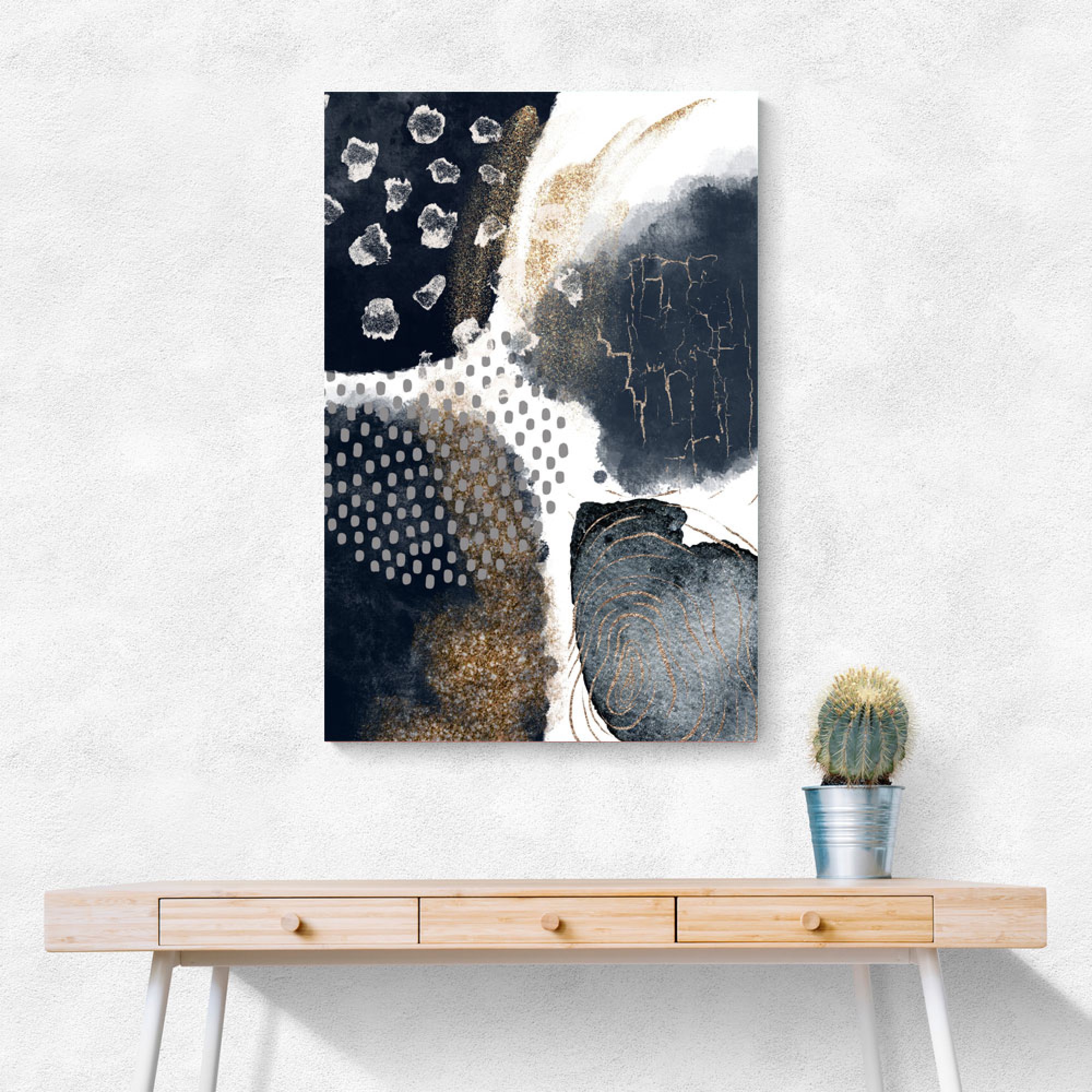 Abstract Black and Gold 1 Wall Art