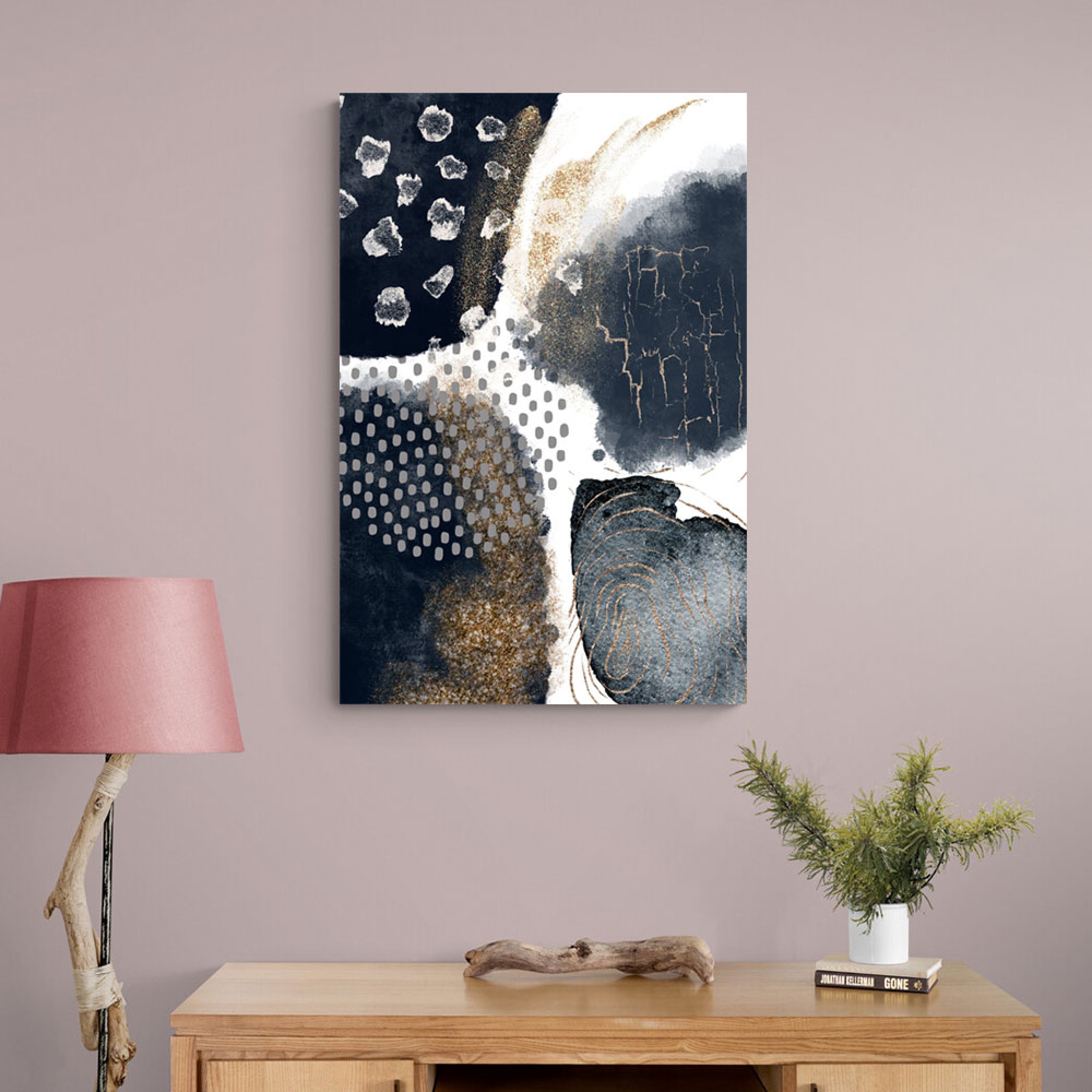 Abstract Black and Gold 1 Wall Art