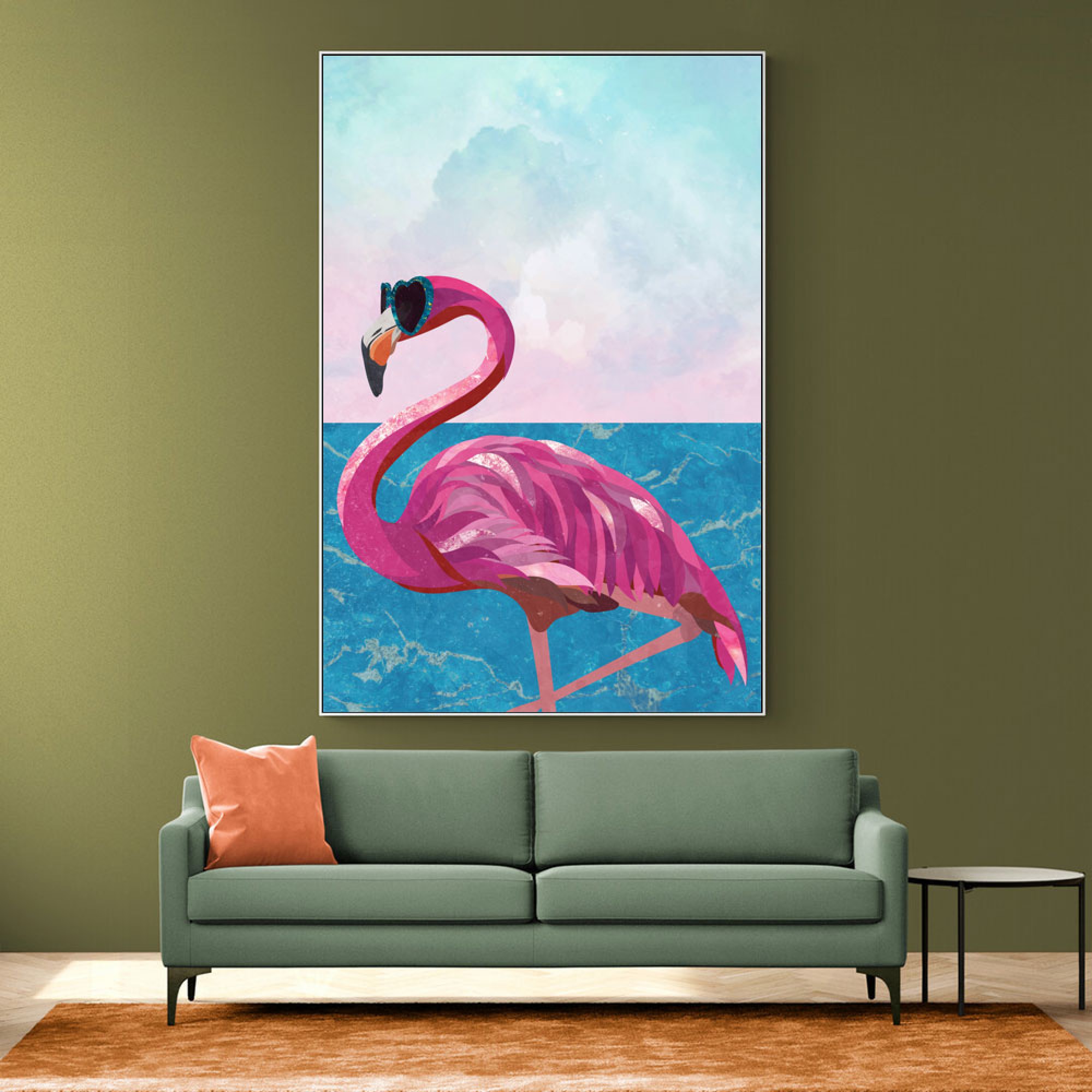 Flamingo Goes To The Beach Wall Art