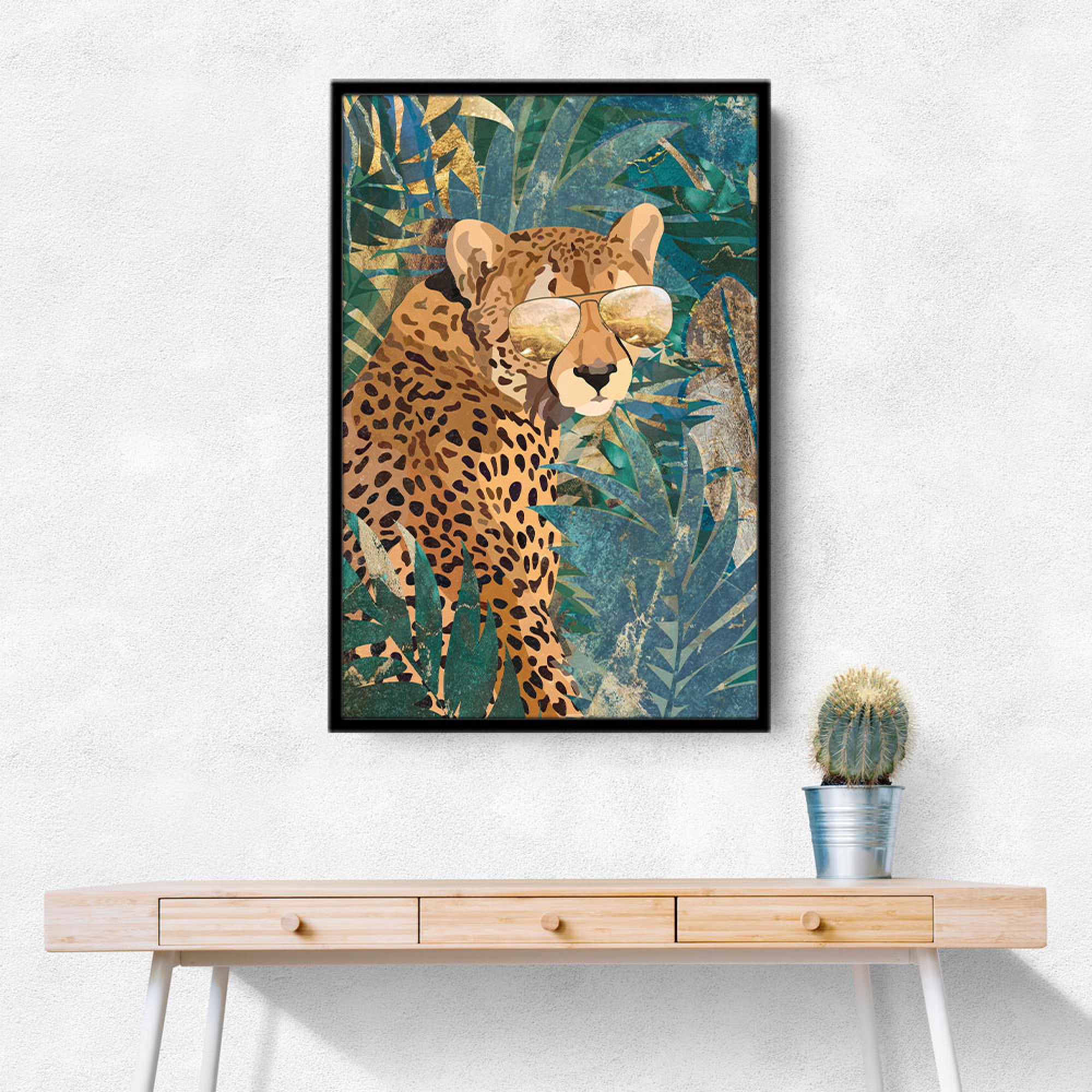 Rockstar Cheetah In The Jungle Wall Art