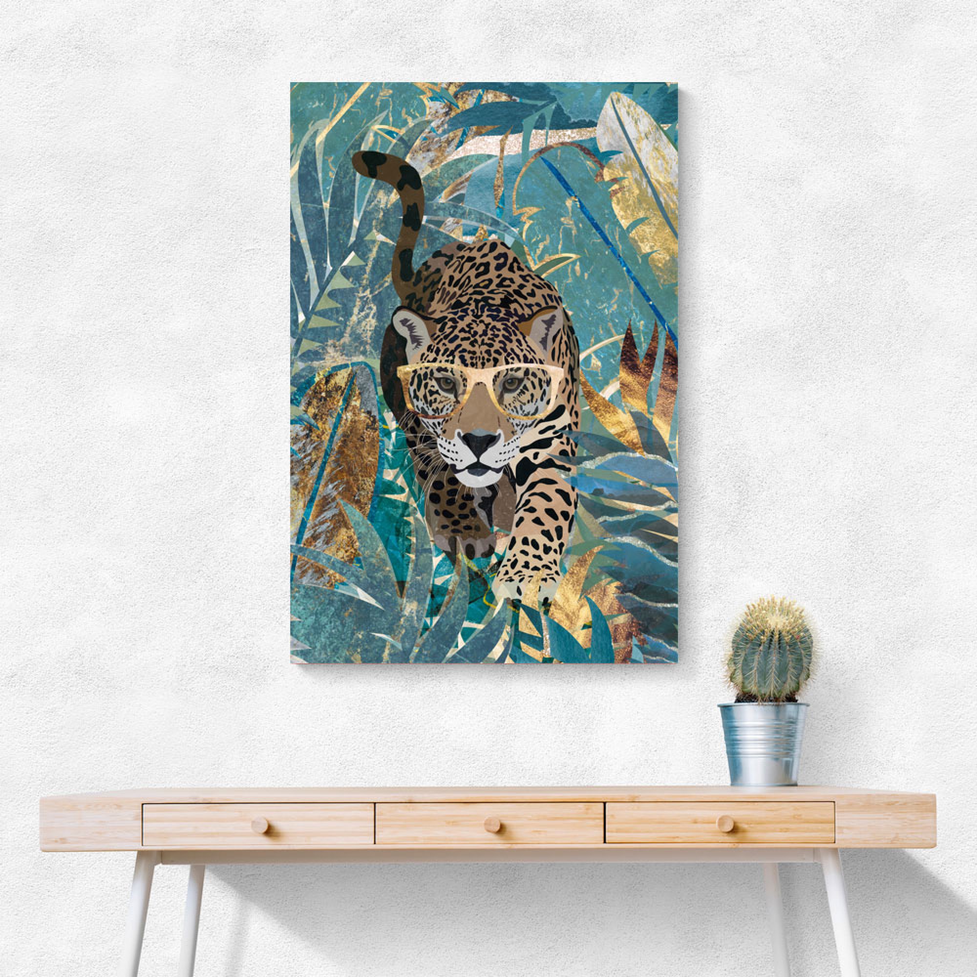 Curious Jaguar In The Rainforest Wall Art