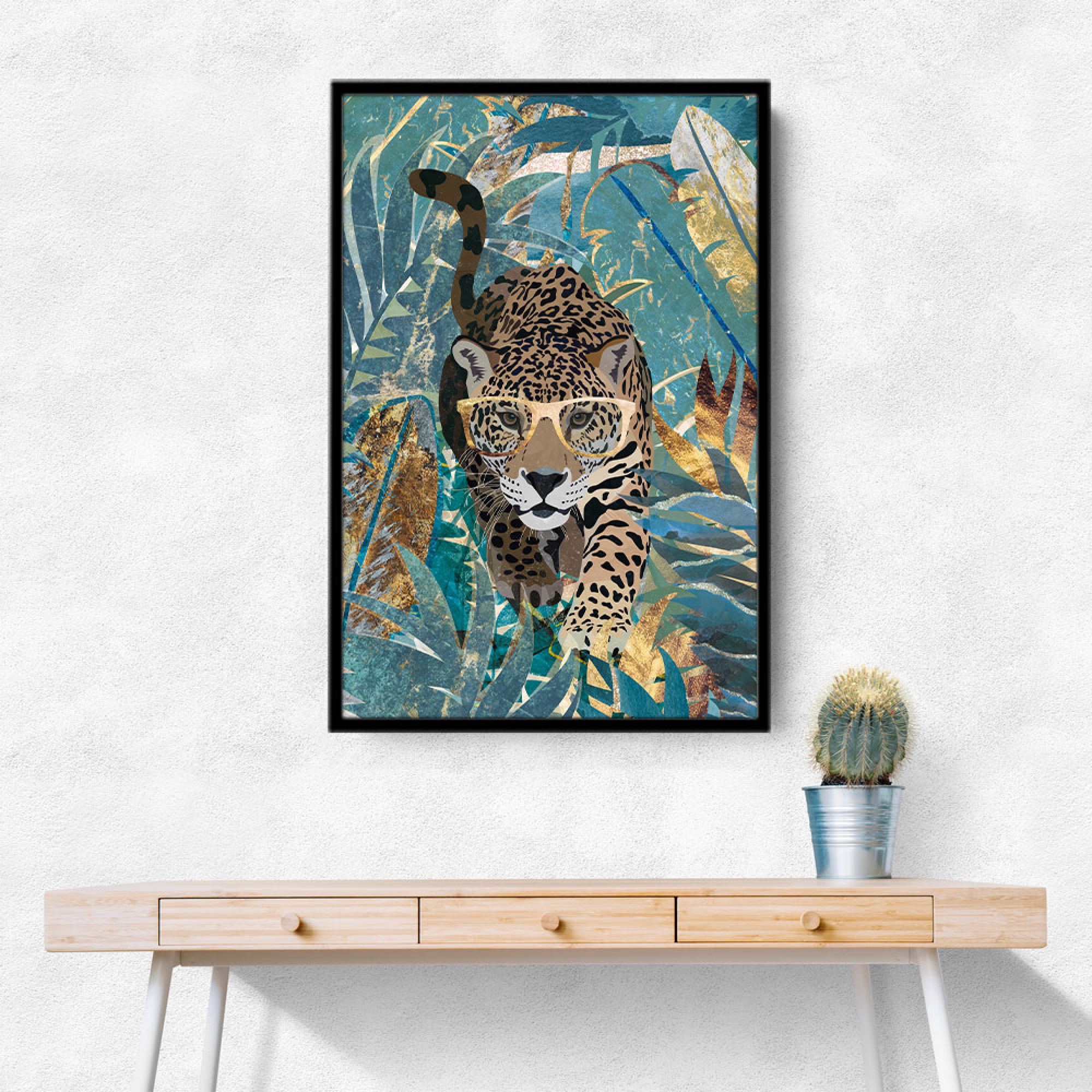 Curious Jaguar In The Rainforest Wall Art