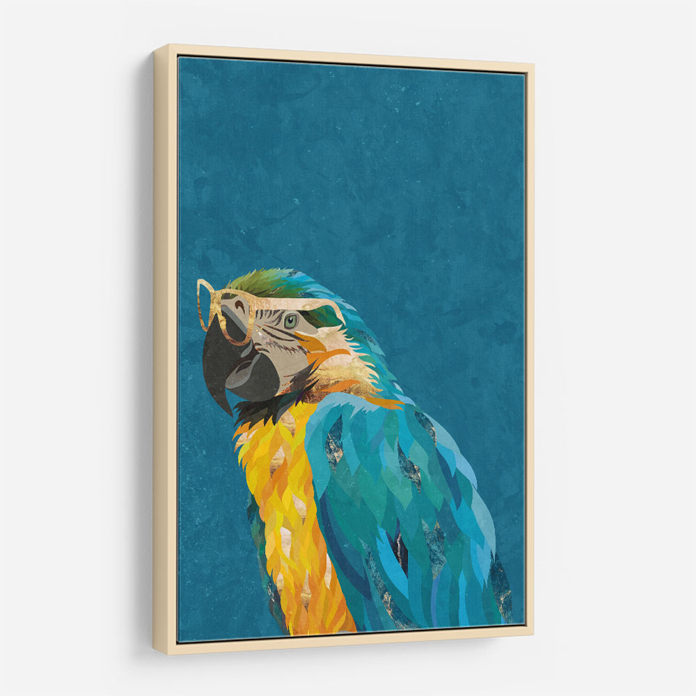 Vibrant Macaw Wearing Glasses