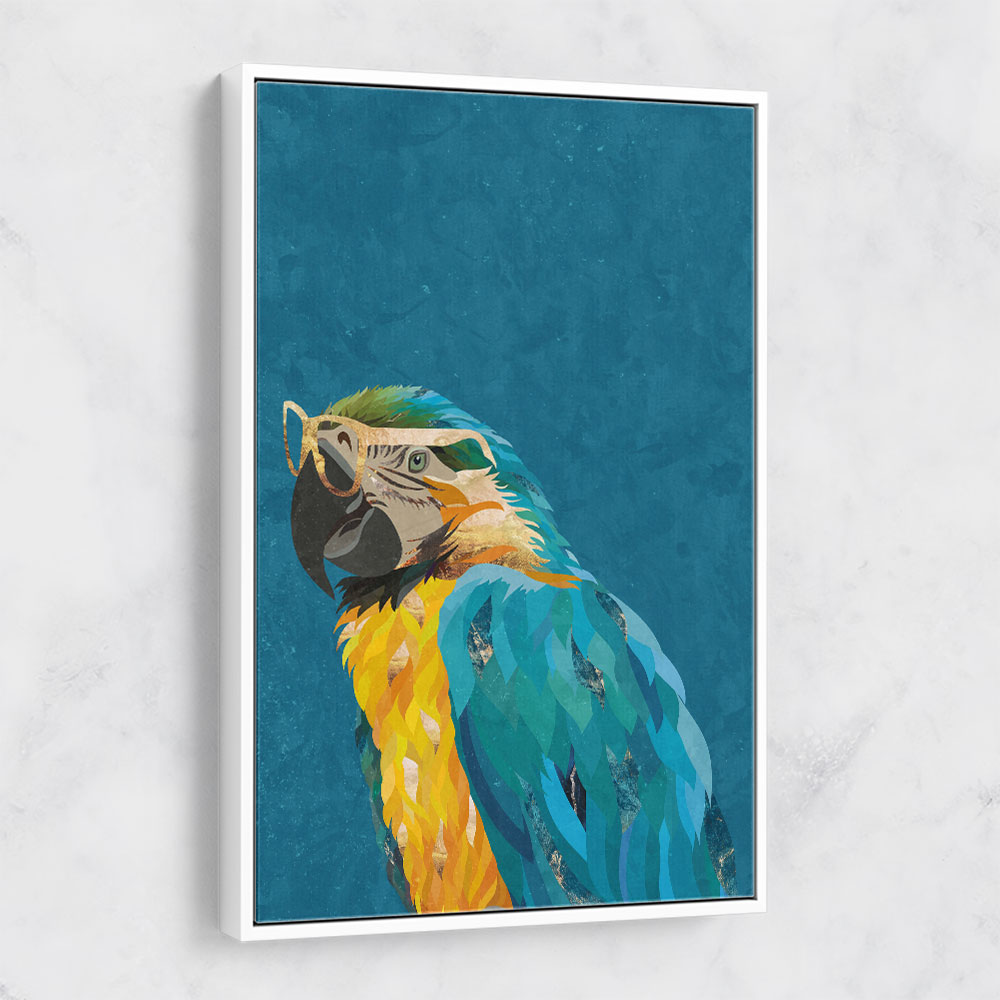 Vibrant Macaw Wearing Glasses