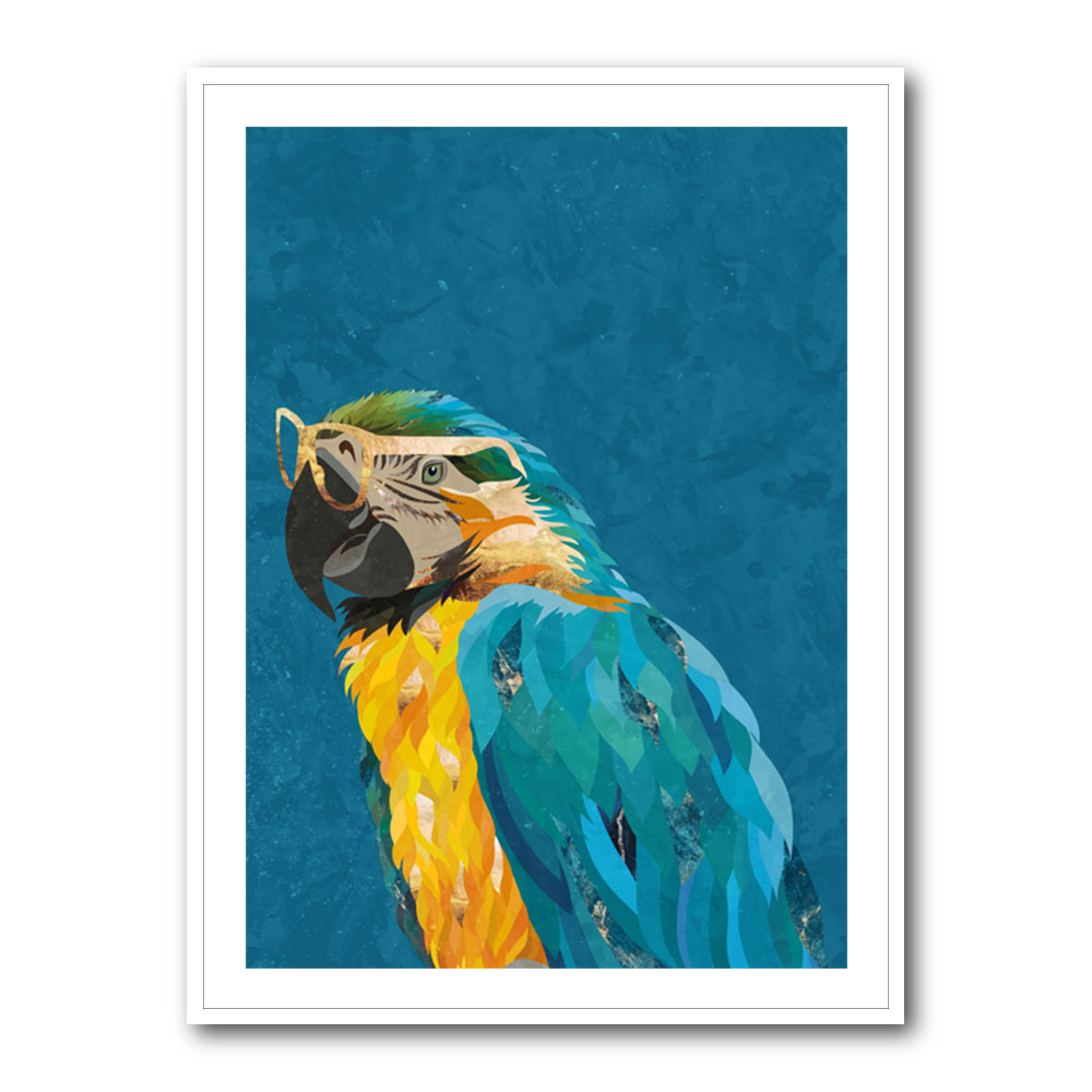 Vibrant Macaw Wearing Glasses