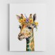 Giraffe With Flowers