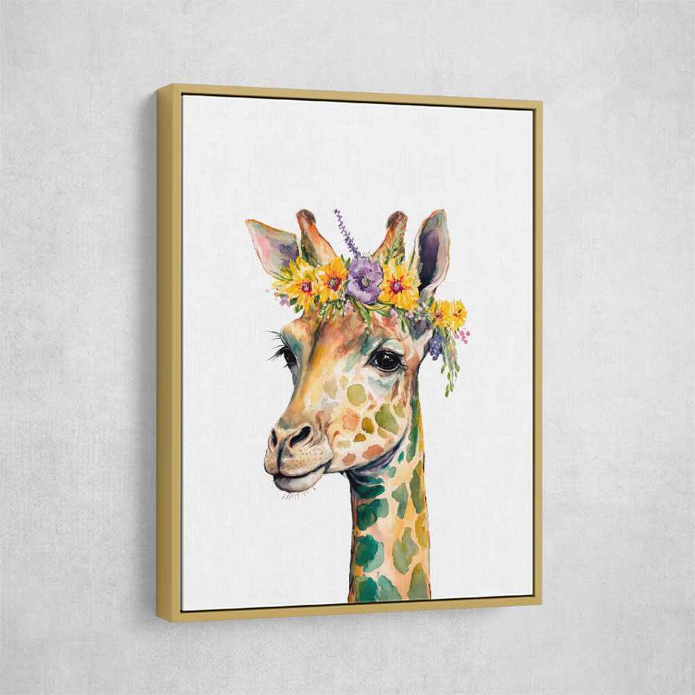 Giraffe With Flowers