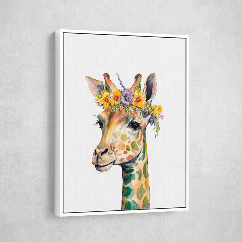 Giraffe With Flowers