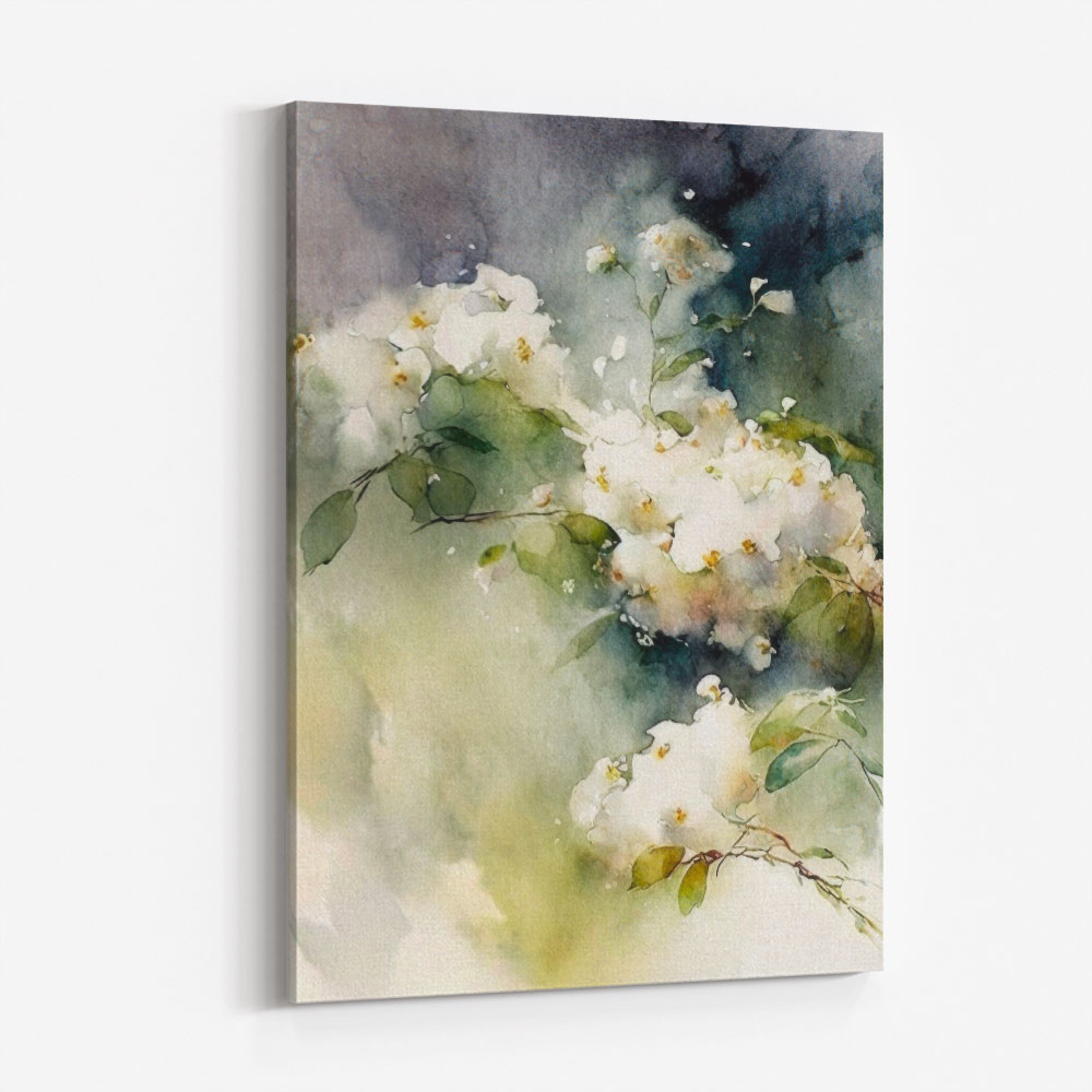 White Abstract Flowers Wall Art