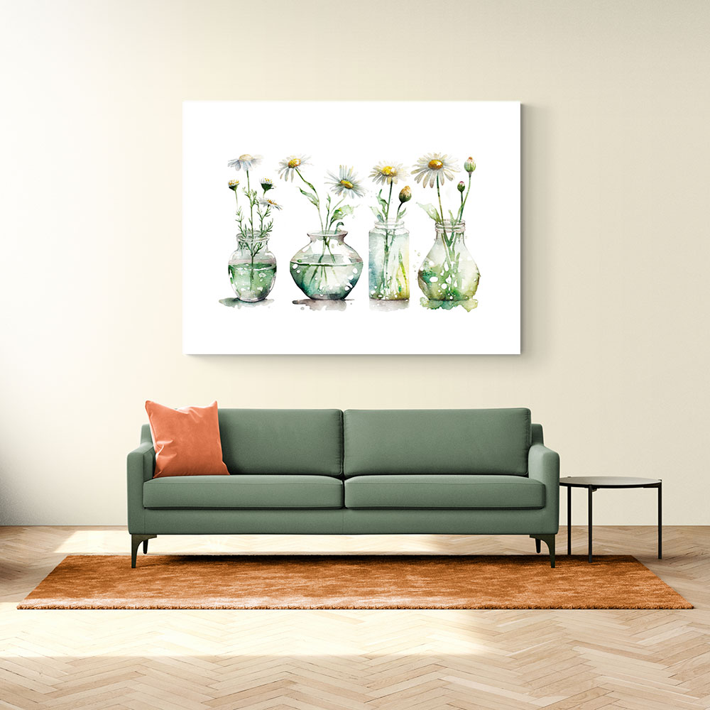 Glass Vases Daisies