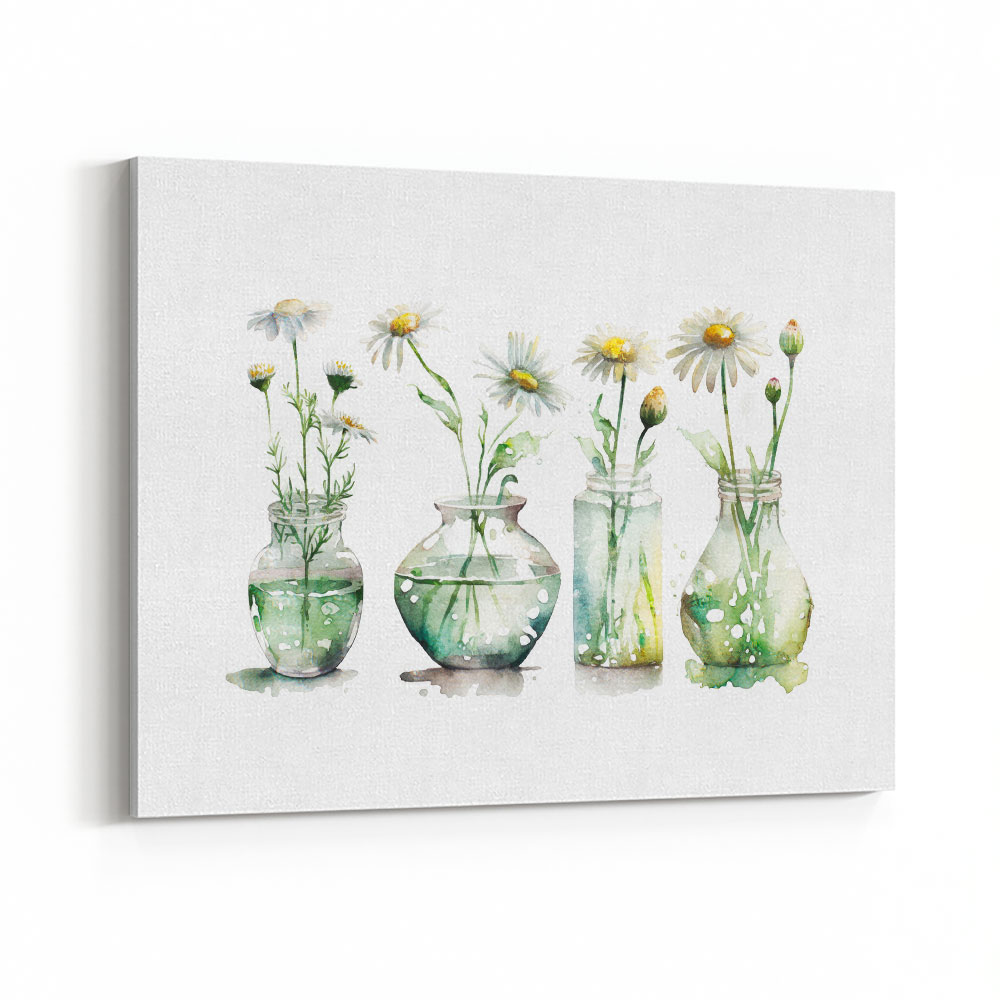 Glass Vases Daisies