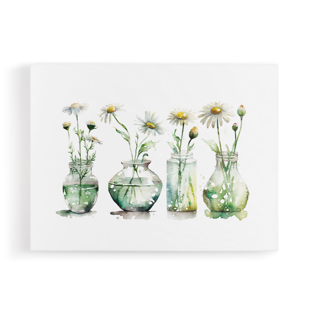 Glass Vases Daisies