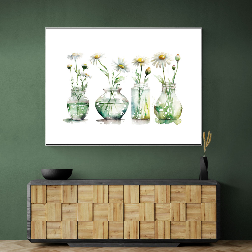 Glass Vases Daisies