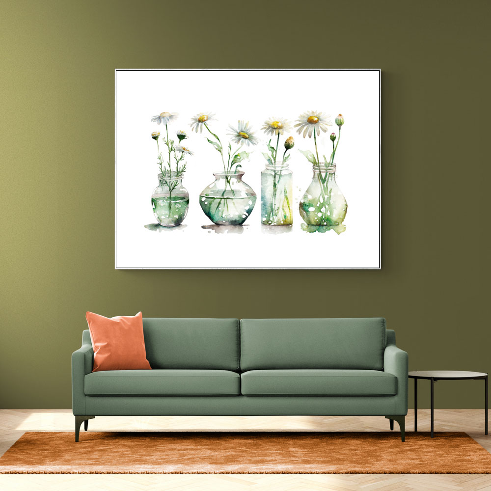 Glass Vases Daisies