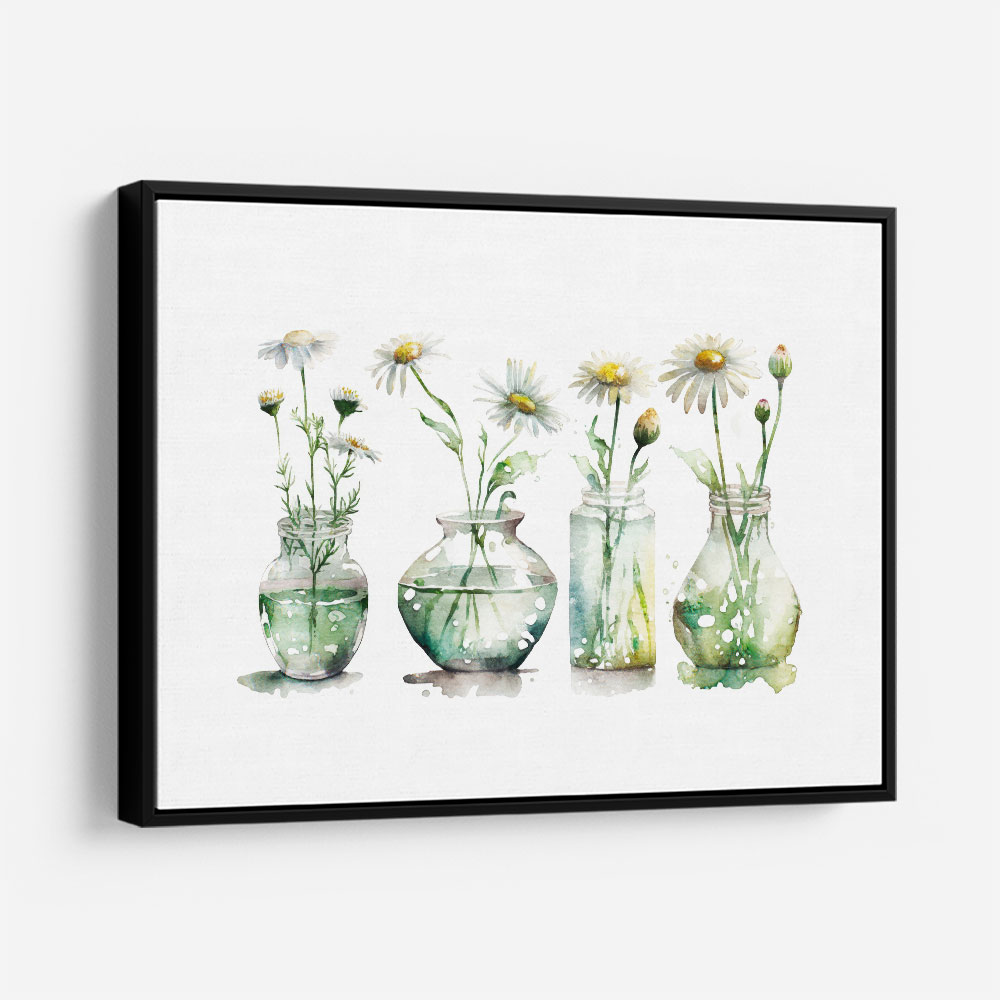 Glass Vases Daisies