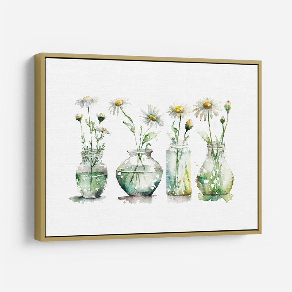 Glass Vases Daisies