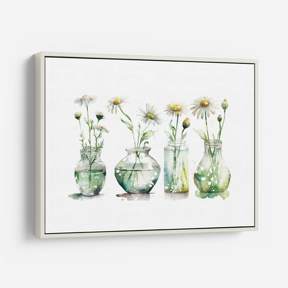 Glass Vases Daisies