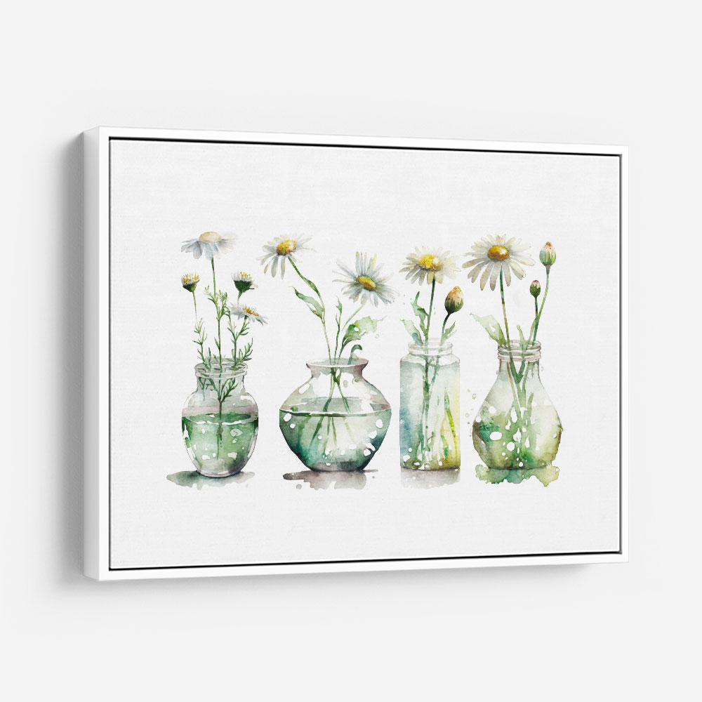 Glass Vases Daisies