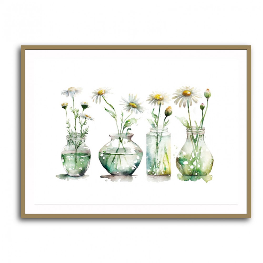 Glass Vases Daisies