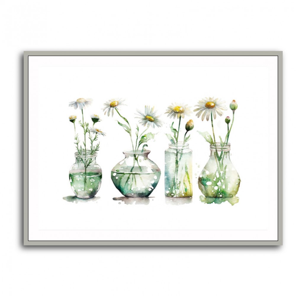 Glass Vases Daisies