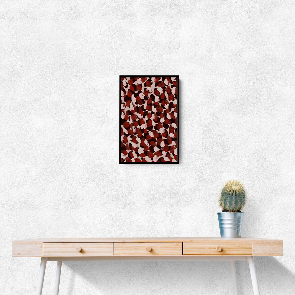 Red Beige Brown Dots Pattern