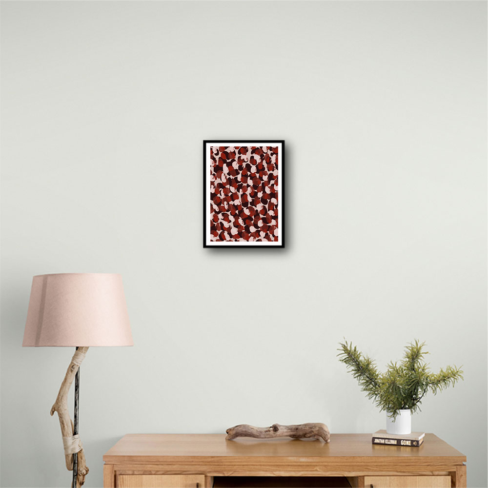 Red Beige Brown Dots Pattern