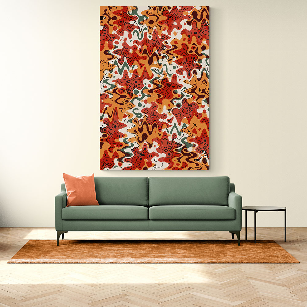 Liquid Red Orange Pattern