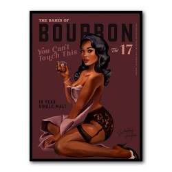 Babes Of Bourbon Cant Touch This. Sexy Retro Pin Up Girl Whiskey Wall Art