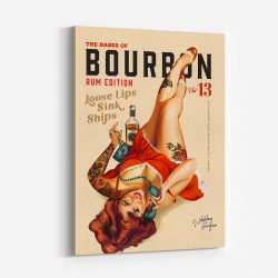 Babes Of Bourbon Vol 13 Rum Drinking Pinup Girl Art Wall Art