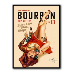 Babes Of Bourbon Vol 13 Rum Drinking Pinup Girl Art Wall Art